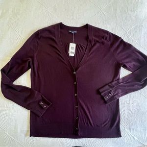 GAP Soft Eggplant Purple Cardigan NWT